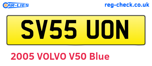 SV55UON are the vehicle registration plates.