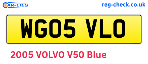 WG05VLO are the vehicle registration plates.