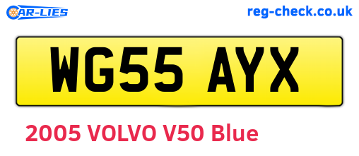 WG55AYX are the vehicle registration plates.