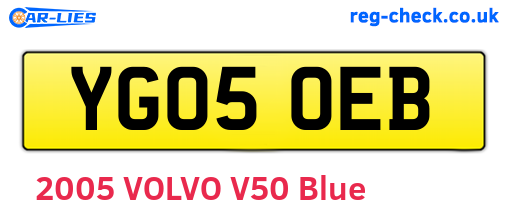 YG05OEB are the vehicle registration plates.