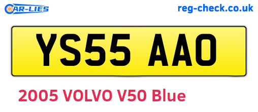 YS55AAO are the vehicle registration plates.