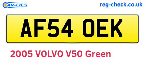 AF54OEK are the vehicle registration plates.