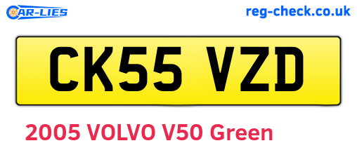 CK55VZD are the vehicle registration plates.