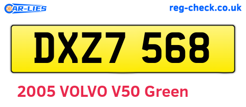 DXZ7568 are the vehicle registration plates.