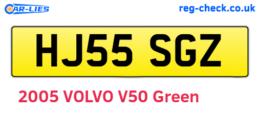 HJ55SGZ are the vehicle registration plates.