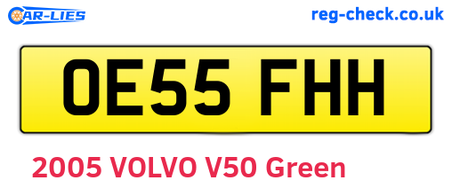 OE55FHH are the vehicle registration plates.