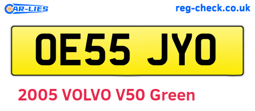 OE55JYO are the vehicle registration plates.