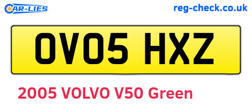 OV05HXZ are the vehicle registration plates.