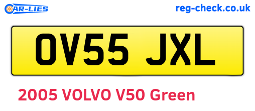 OV55JXL are the vehicle registration plates.