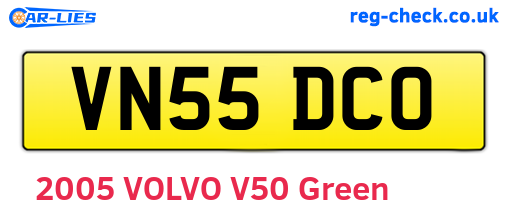 VN55DCO are the vehicle registration plates.