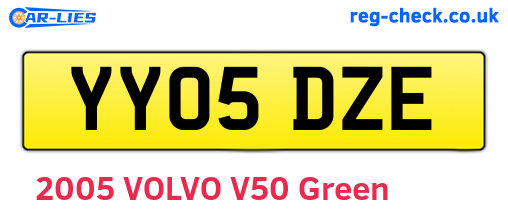 YY05DZE are the vehicle registration plates.