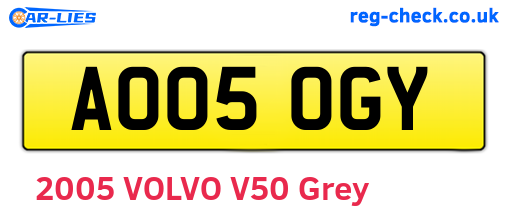 AO05OGY are the vehicle registration plates.