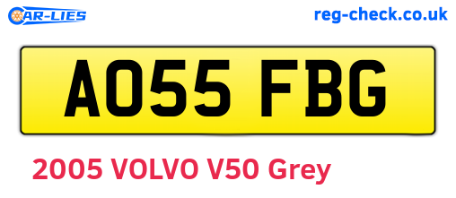 AO55FBG are the vehicle registration plates.