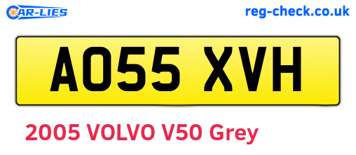 AO55XVH are the vehicle registration plates.