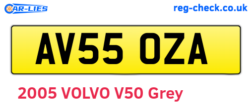 AV55OZA are the vehicle registration plates.