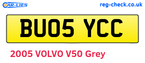 BU05YCC are the vehicle registration plates.