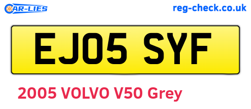 EJ05SYF are the vehicle registration plates.