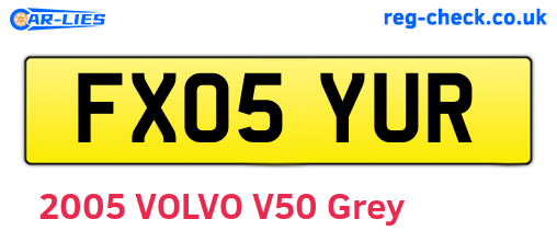 FX05YUR are the vehicle registration plates.