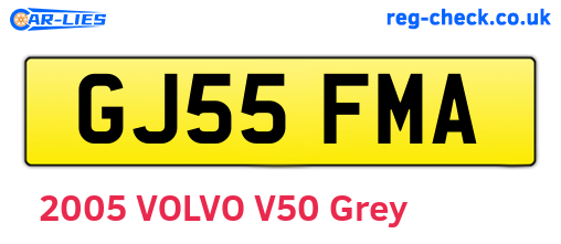 GJ55FMA are the vehicle registration plates.