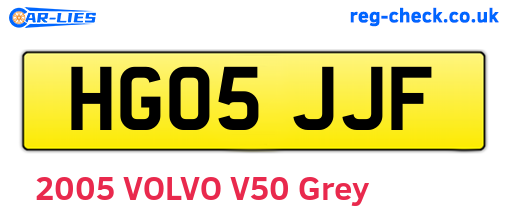 HG05JJF are the vehicle registration plates.