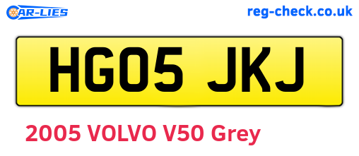HG05JKJ are the vehicle registration plates.