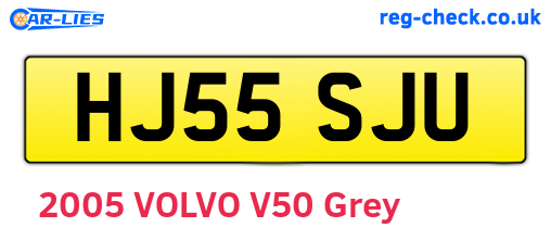 HJ55SJU are the vehicle registration plates.