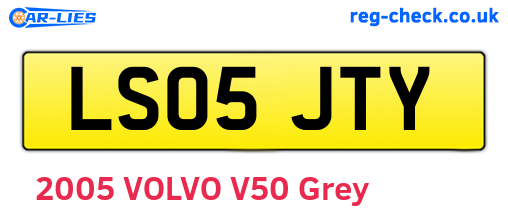 LS05JTY are the vehicle registration plates.
