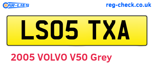 LS05TXA are the vehicle registration plates.