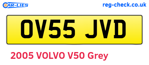 OV55JVD are the vehicle registration plates.