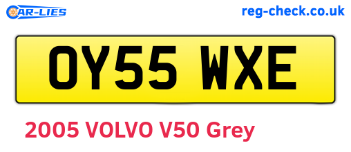 OY55WXE are the vehicle registration plates.