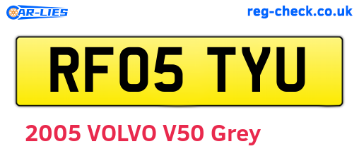 RF05TYU are the vehicle registration plates.