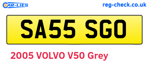 SA55SGO are the vehicle registration plates.