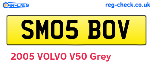 SM05BOV are the vehicle registration plates.