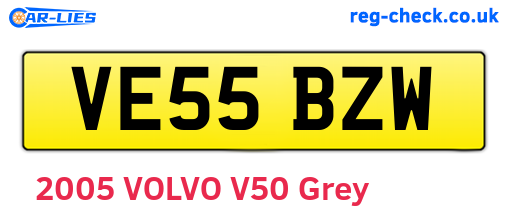 VE55BZW are the vehicle registration plates.