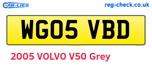 WG05VBD are the vehicle registration plates.