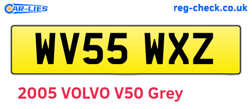WV55WXZ are the vehicle registration plates.