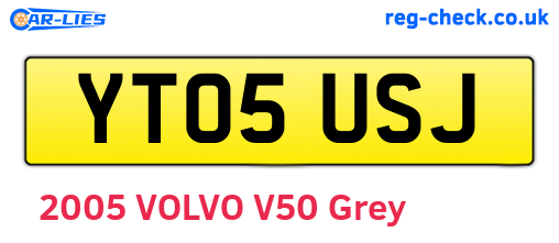 YT05USJ are the vehicle registration plates.