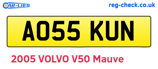 AO55KUN are the vehicle registration plates.