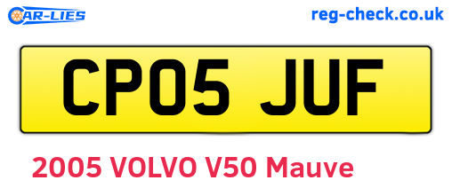 CP05JUF are the vehicle registration plates.