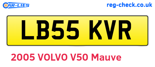 LB55KVR are the vehicle registration plates.