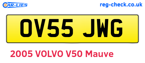 OV55JWG are the vehicle registration plates.