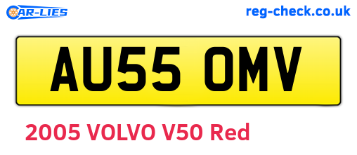 AU55OMV are the vehicle registration plates.