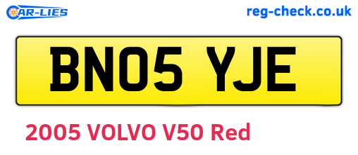 BN05YJE are the vehicle registration plates.