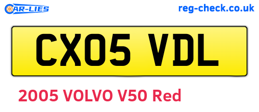 CX05VDL are the vehicle registration plates.