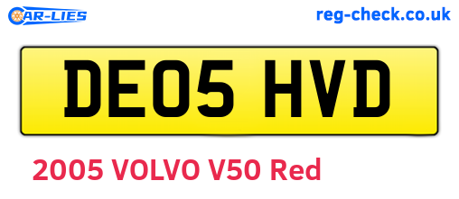 DE05HVD are the vehicle registration plates.
