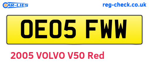OE05FWW are the vehicle registration plates.