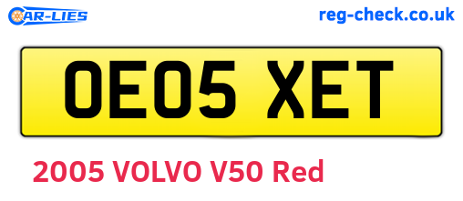 OE05XET are the vehicle registration plates.