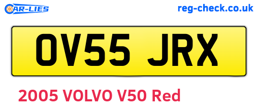 OV55JRX are the vehicle registration plates.