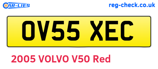OV55XEC are the vehicle registration plates.