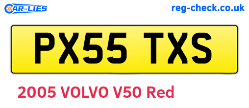 PX55TXS are the vehicle registration plates.